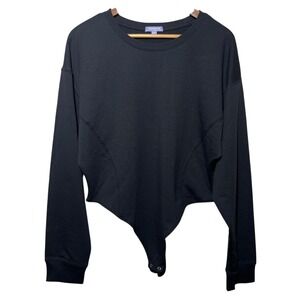 Florence by Mills Black Bodysuit Sweatshirt XXL‎ Long Sleeve Crew Neck Top